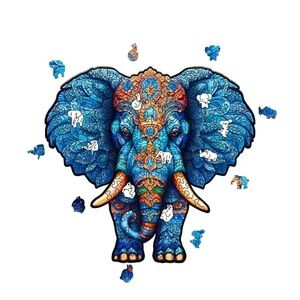 Intricate Blue Elephant Puzzle